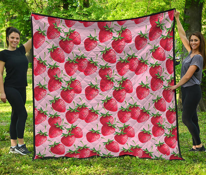 Strawberry Fruit Pattern Print Quilt