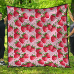 Strawberry Fruit Pattern Print Quilt