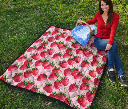 Strawberry Fruit Pattern Print Quilt