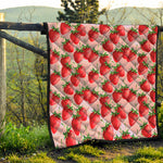 Strawberry Fruit Pattern Print Quilt