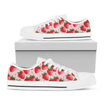 Strawberry Fruit Pattern Print White Low Top Shoes