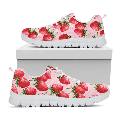 Strawberry Fruit Pattern Print White Sneakers