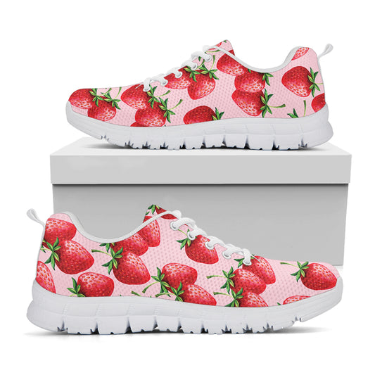 Strawberry Fruit Pattern Print White Sneakers