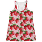 Strawberry Fruit Pattern Print Women's Racerback Tank Top