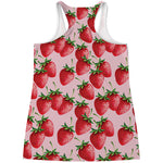 Strawberry Fruit Pattern Print Women's Racerback Tank Top
