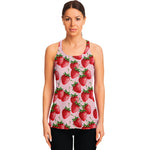 Strawberry Fruit Pattern Print Women's Racerback Tank Top