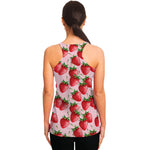 Strawberry Fruit Pattern Print Women's Racerback Tank Top