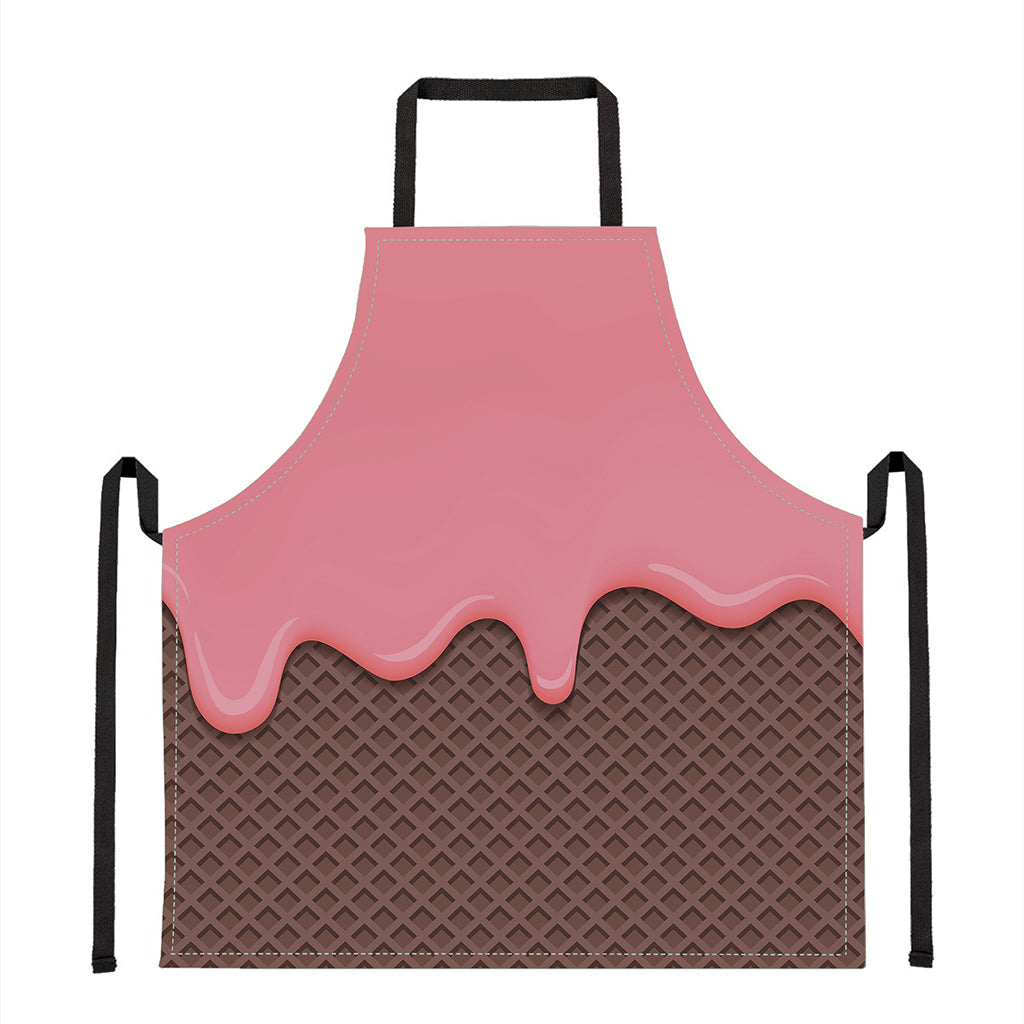 Strawberry Ice Cream Melted Print Apron