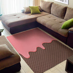 Strawberry Ice Cream Melted Print Area Rug