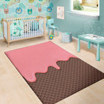 Strawberry Ice Cream Melted Print Area Rug