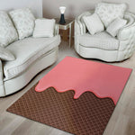 Strawberry Ice Cream Melted Print Area Rug