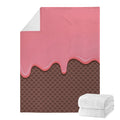 Strawberry Ice Cream Melted Print Blanket