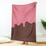 Strawberry Ice Cream Melted Print Blanket