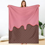 Strawberry Ice Cream Melted Print Blanket
