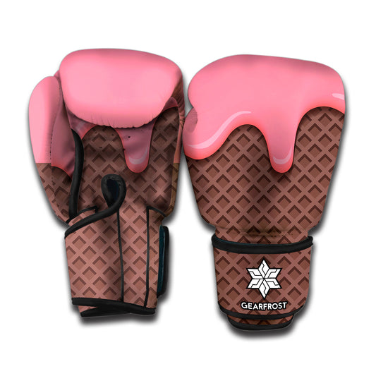 Strawberry Ice Cream Melted Print Boxing Gloves
