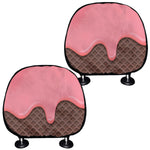 Strawberry Ice Cream Melted Print Car Headrest Covers