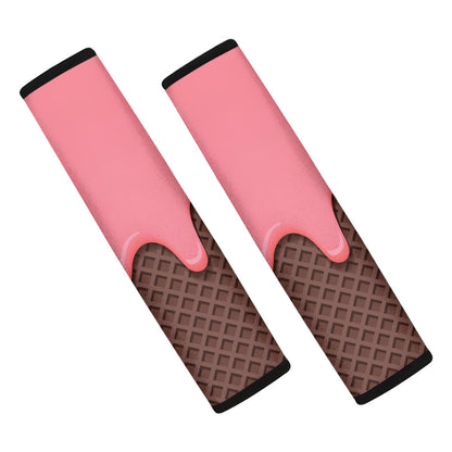 Strawberry Ice Cream Melted Print Car Seat Belt Covers