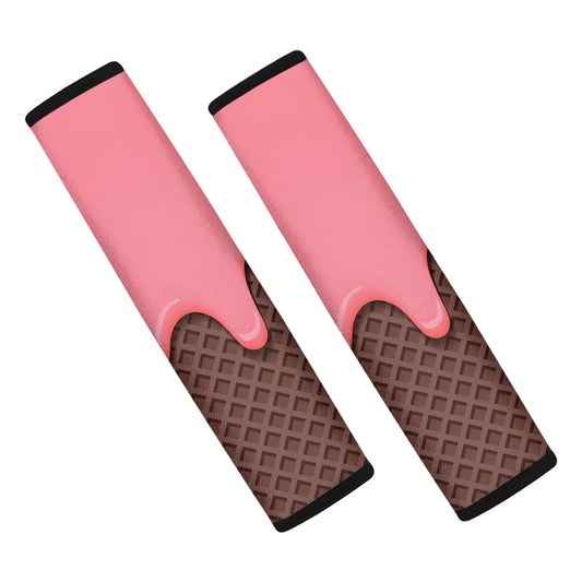 Strawberry Ice Cream Melted Print Car Seat Belt Covers