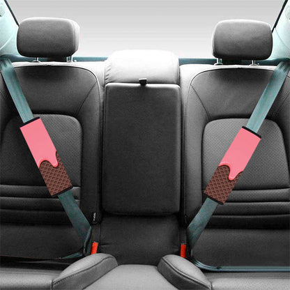 Strawberry Ice Cream Melted Print Car Seat Belt Covers