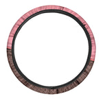 Strawberry Ice Cream Melted Print Car Steering Wheel Cover