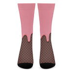 Strawberry Ice Cream Melted Print Crew Socks