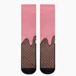 Strawberry Ice Cream Melted Print Crew Socks