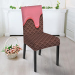 Strawberry Ice Cream Melted Print Dining Chair Slipcover