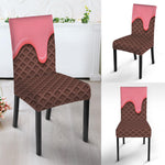 Strawberry Ice Cream Melted Print Dining Chair Slipcover