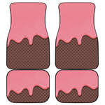 Strawberry Ice Cream Melted Print Front and Back Car Floor Mats