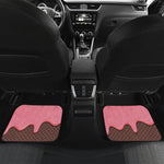 Strawberry Ice Cream Melted Print Front and Back Car Floor Mats