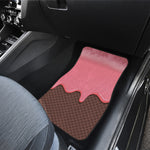 Strawberry Ice Cream Melted Print Front and Back Car Floor Mats