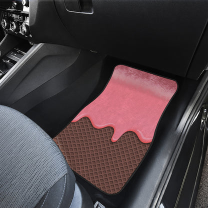 Strawberry Ice Cream Melted Print Front Car Floor Mats