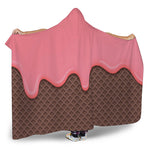 Strawberry Ice Cream Melted Print Hooded Blanket
