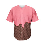 Strawberry Ice Cream Melted Print Men's Baseball Jersey