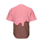 Strawberry Ice Cream Melted Print Men's Baseball Jersey