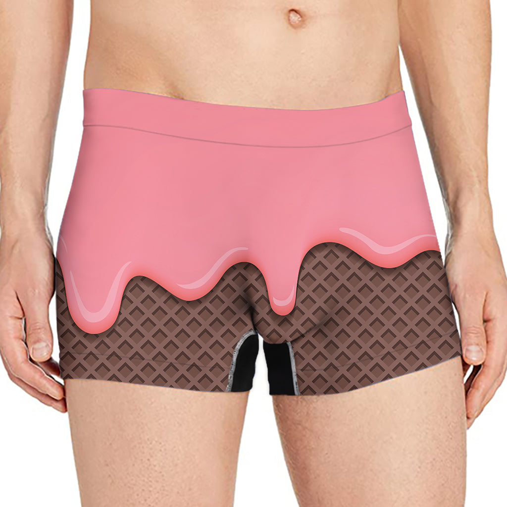 Strawberry Ice Cream Melted Print Men's Boxer Briefs