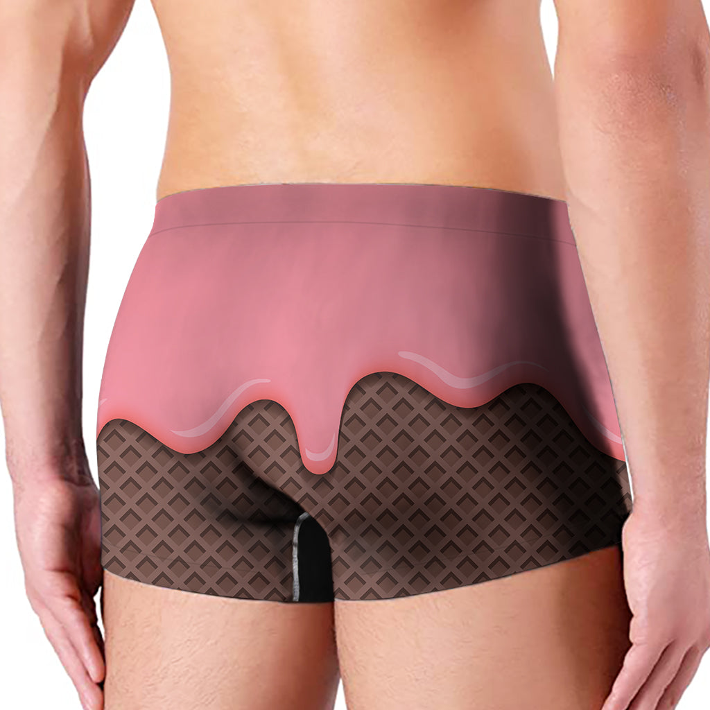 Strawberry Ice Cream Melted Print Men's Boxer Briefs