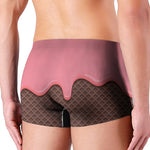 Strawberry Ice Cream Melted Print Men's Boxer Briefs