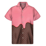 Strawberry Ice Cream Melted Print Men's Short Sleeve Shirt