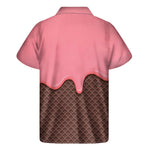 Strawberry Ice Cream Melted Print Men's Short Sleeve Shirt