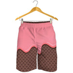 Strawberry Ice Cream Melted Print Men's Shorts