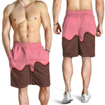 Strawberry Ice Cream Melted Print Men's Shorts