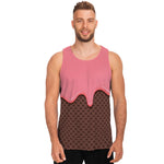 Strawberry Ice Cream Melted Print Men's Tank Top