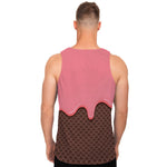 Strawberry Ice Cream Melted Print Men's Tank Top