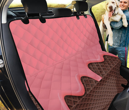 Strawberry Ice Cream Melted Print Pet Car Back Seat Cover