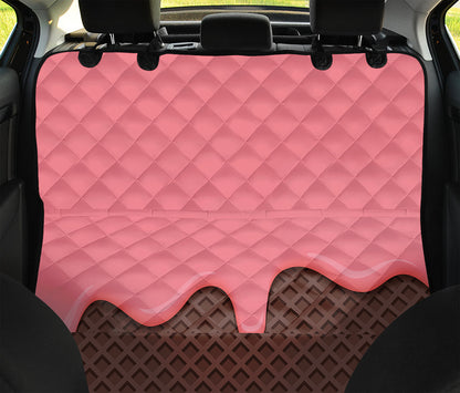 Strawberry Ice Cream Melted Print Pet Car Back Seat Cover