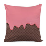 Strawberry Ice Cream Melted Print Pillow Cover