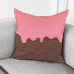 Strawberry Ice Cream Melted Print Pillow Cover