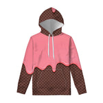 Strawberry Ice Cream Melted Print Pullover Hoodie