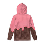 Strawberry Ice Cream Melted Print Pullover Hoodie